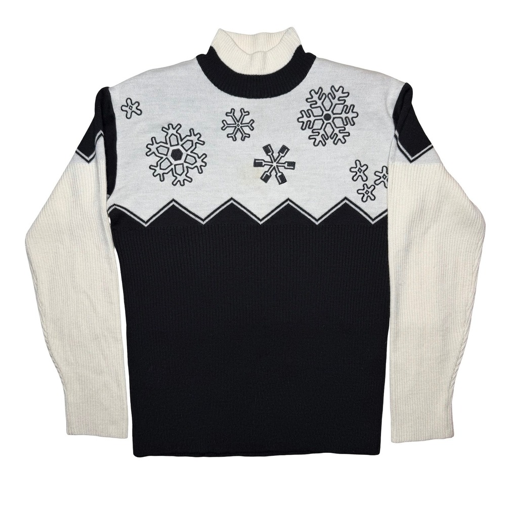 Vintage 90s Christmas snow flake wool acrylic blend funky knit sweater